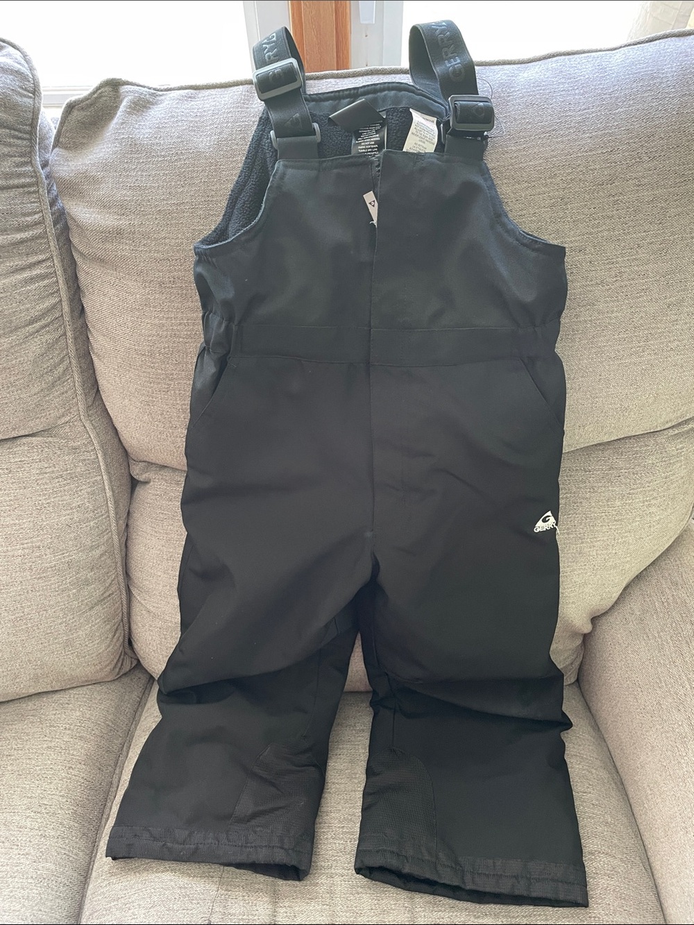Kids Gerry Black Snow Bibs